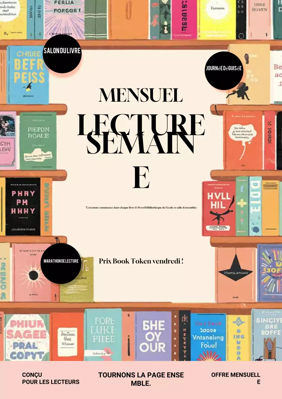 Annonce de l'événement de lecture rétro beige