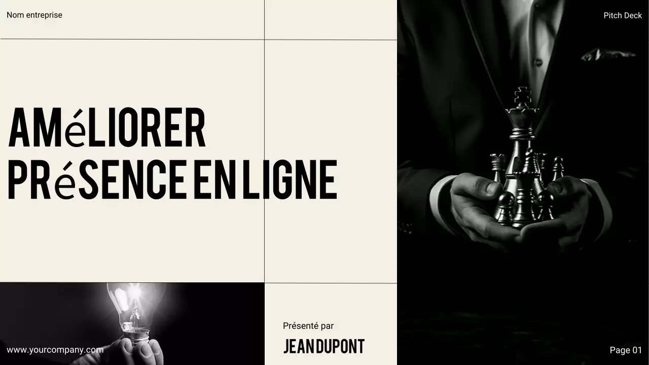 Présentation commerciale moderne noire