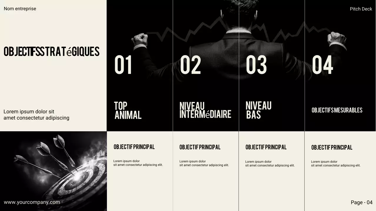 Présentation commerciale moderne noire