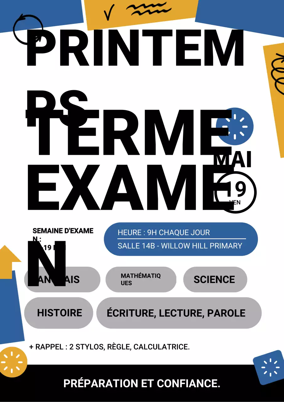 Annonce de l'examen Blue Modern