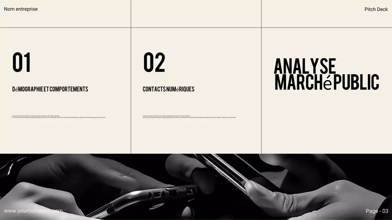 Présentation commerciale moderne noire