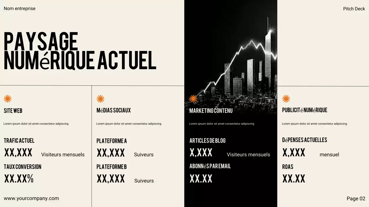 Présentation commerciale moderne noire