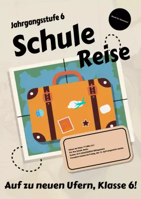 Beige Retro-Schulveranstaltungsankündigung