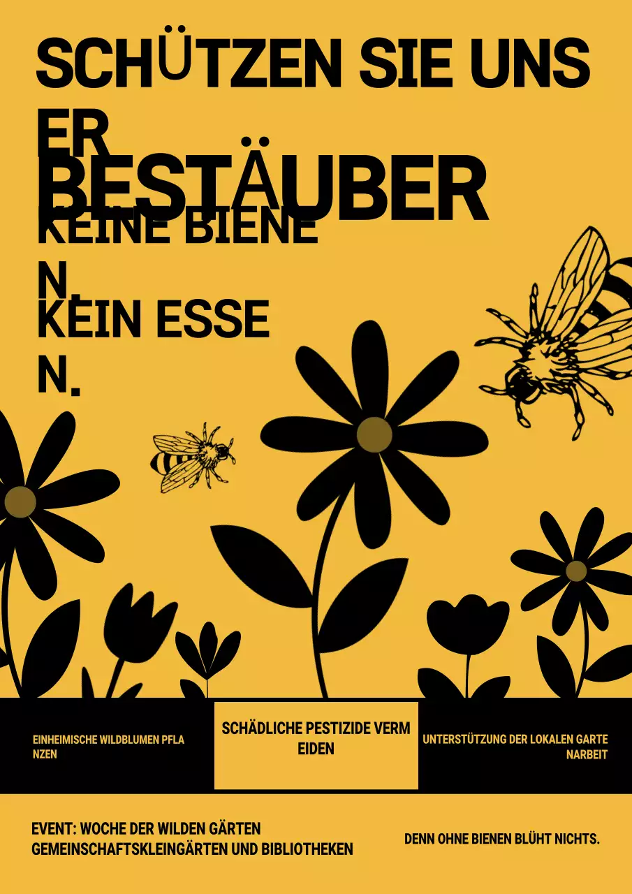 Gelbe kräftige Bestäuber-Aktion