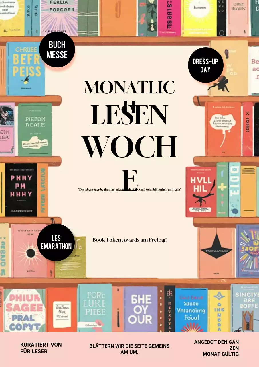 Beige Retro-Leseveranstaltung Ankündigung