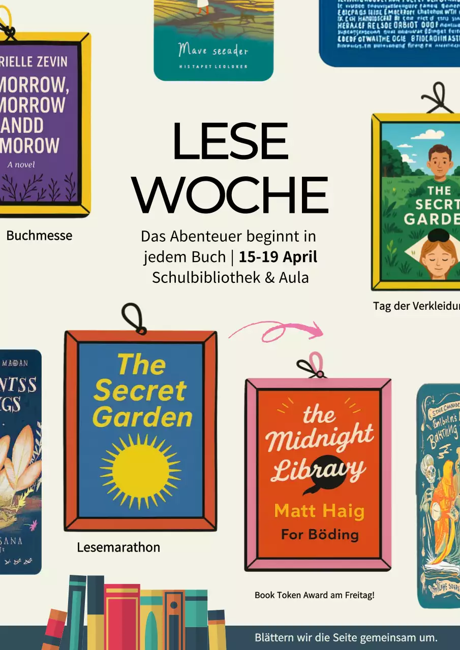 Beige Modern Reading Event Ankündigung