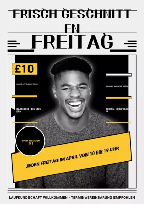 Schwarze Retro-Friseur-Promotion