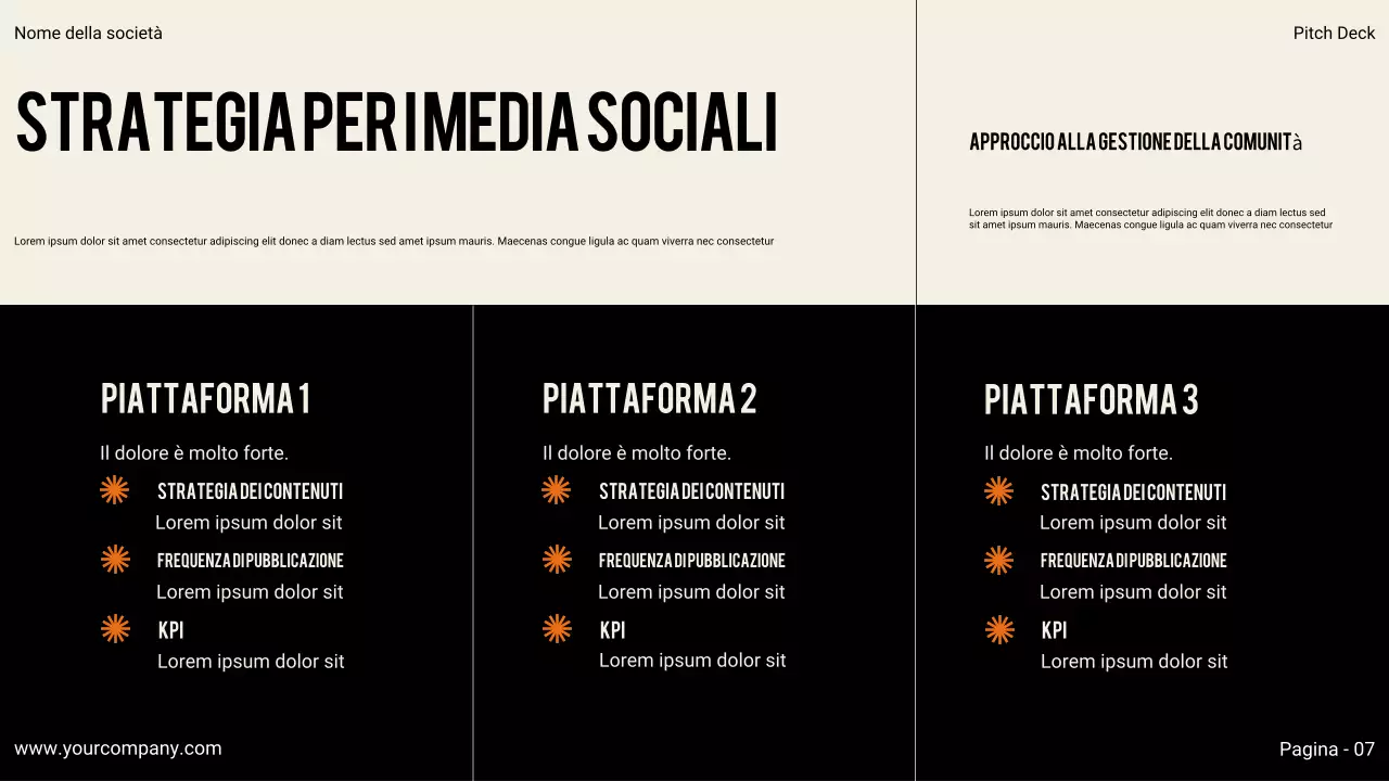 Presentazione aziendale moderna nera