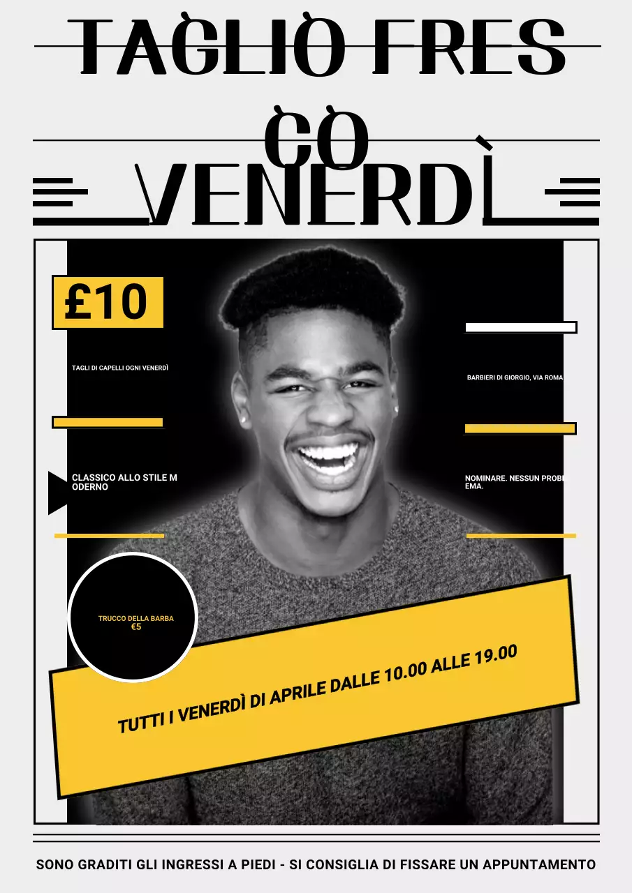 Promozione Barbiere Retro Nero