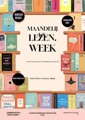 Aankondiging van een Beige Retro Leesevenement