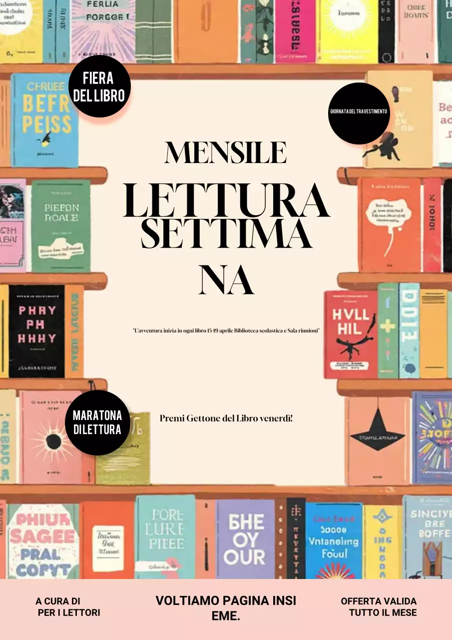 Annuncio dell'evento di lettura retrò beige