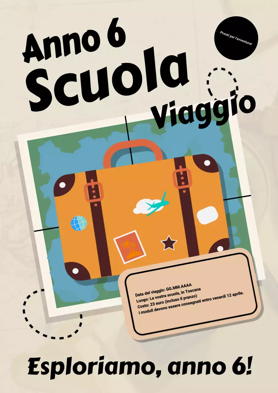 Annuncio dell'evento scolastico retrò beige