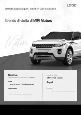 Evento di auto moderne in bianco e nero