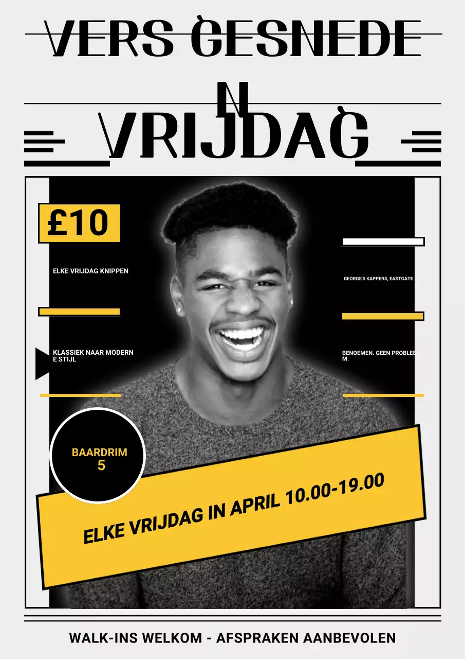 Zwarte Retro Barber Promotie