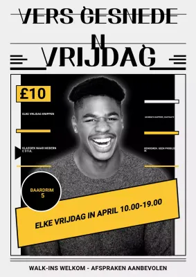 Zwarte Retro Barber Promotie