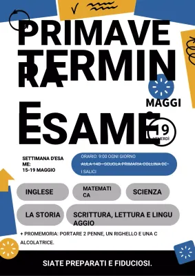 Annuncio dell'esame Blue Modern