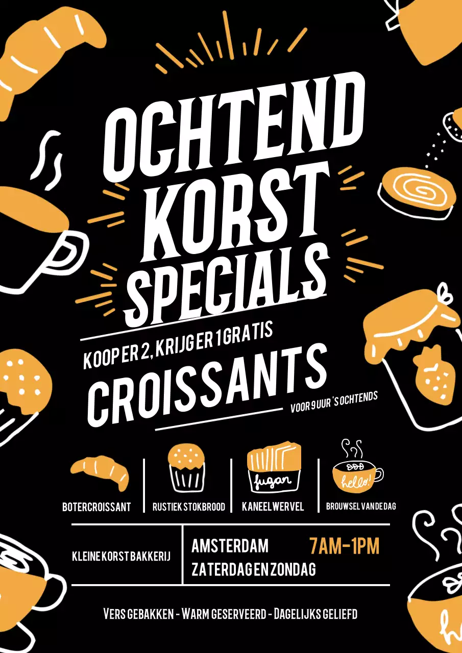 Zwarte Retro Bakkerij Promotie