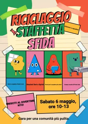 Annuncio dell'evento di riciclo colorato e giocoso