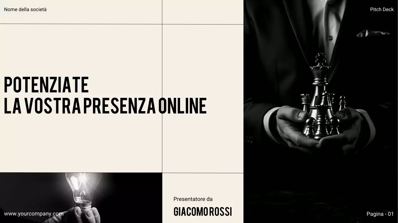 Presentazione aziendale moderna nera