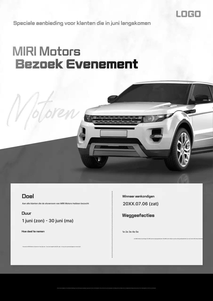Zwart-wit modern auto-evenement