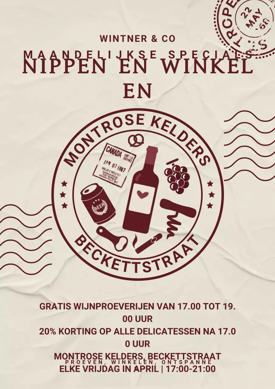 Beige Vintage Wijn Promotie