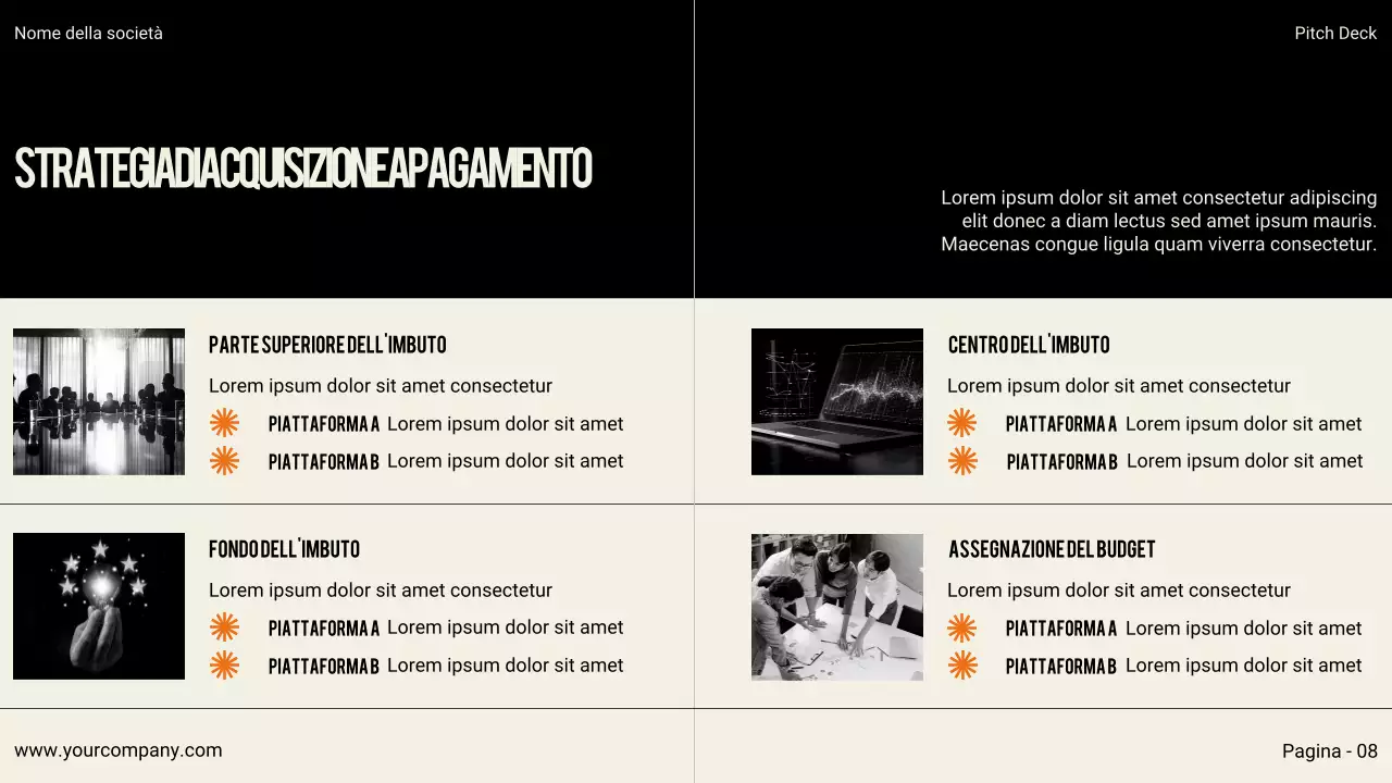 Presentazione aziendale moderna nera