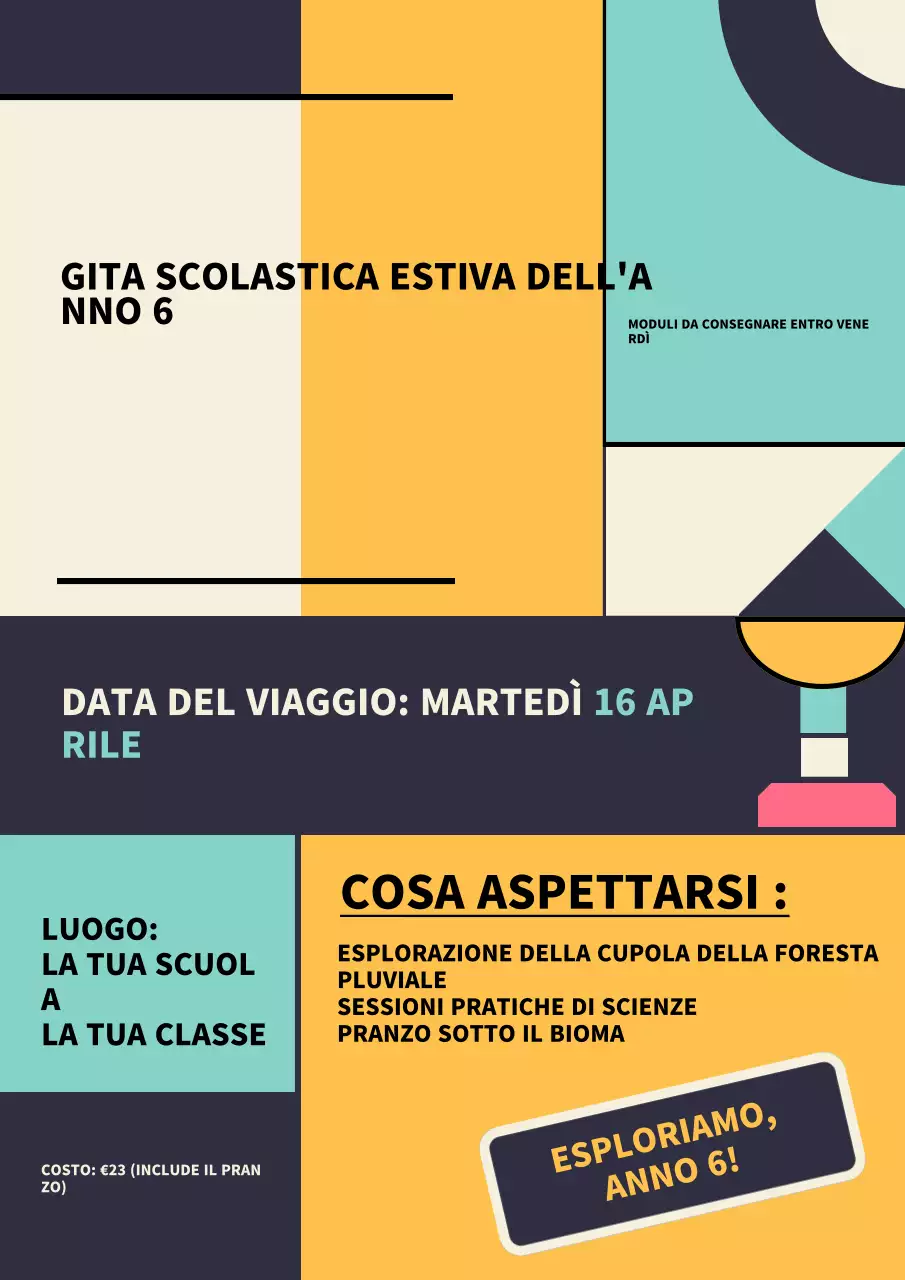 Annuncio della Teal Modern School