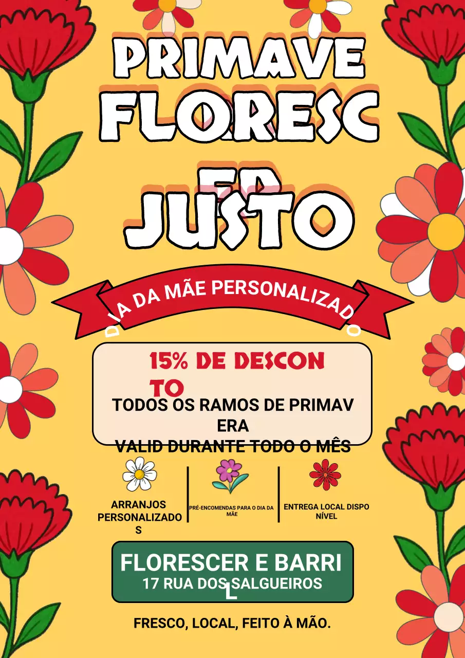 Promoção de primavera floral amarela