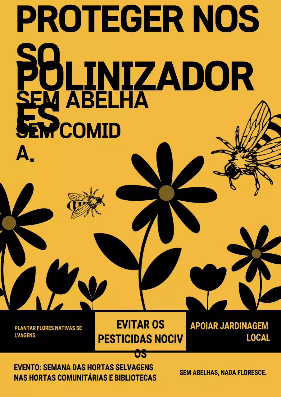 Promoção de polinizadores amarelos em negrito