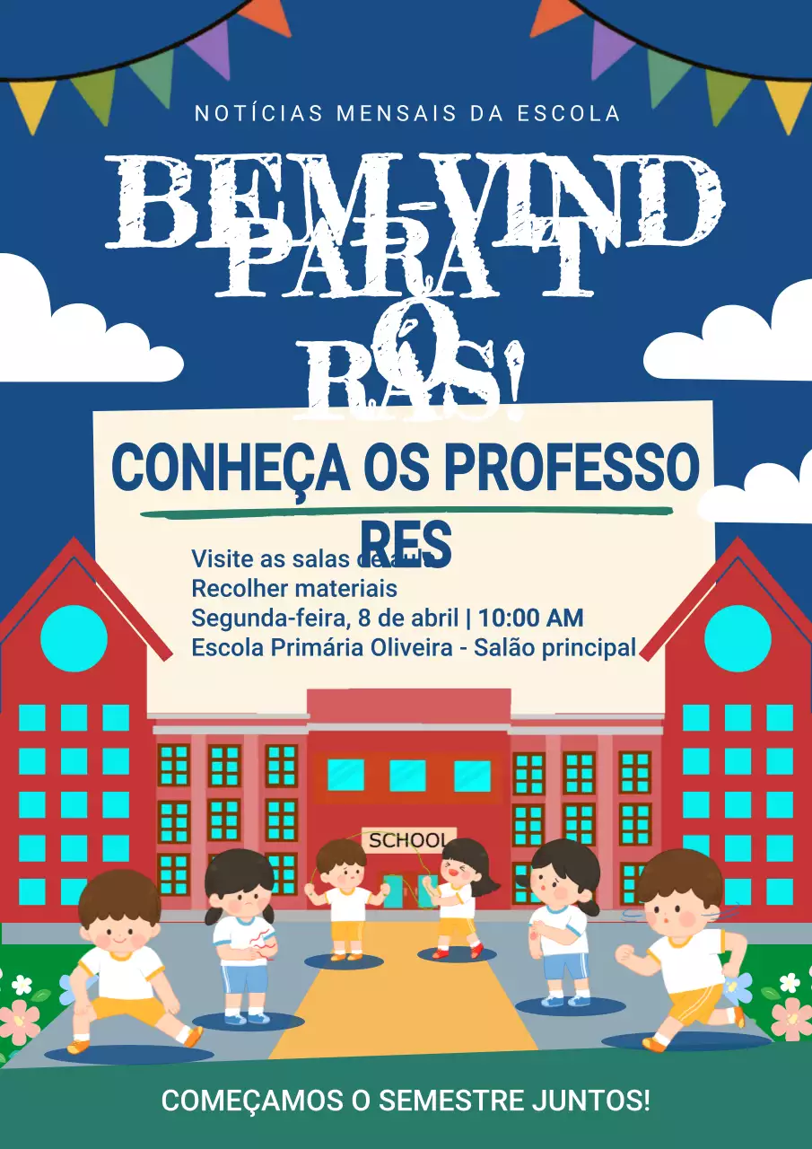 Anúncio do evento da Blue Retro School