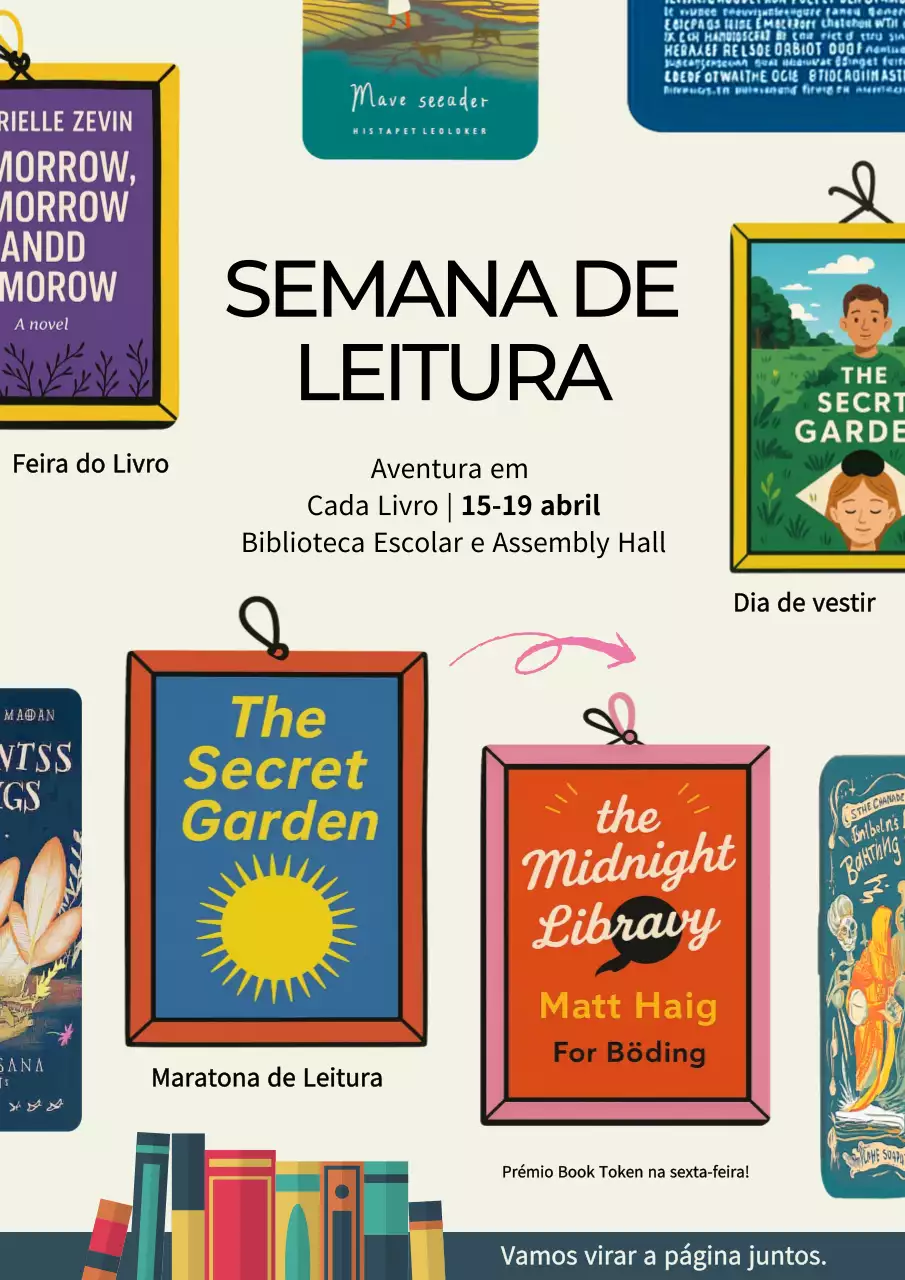 Anúncio do evento de leitura moderna bege