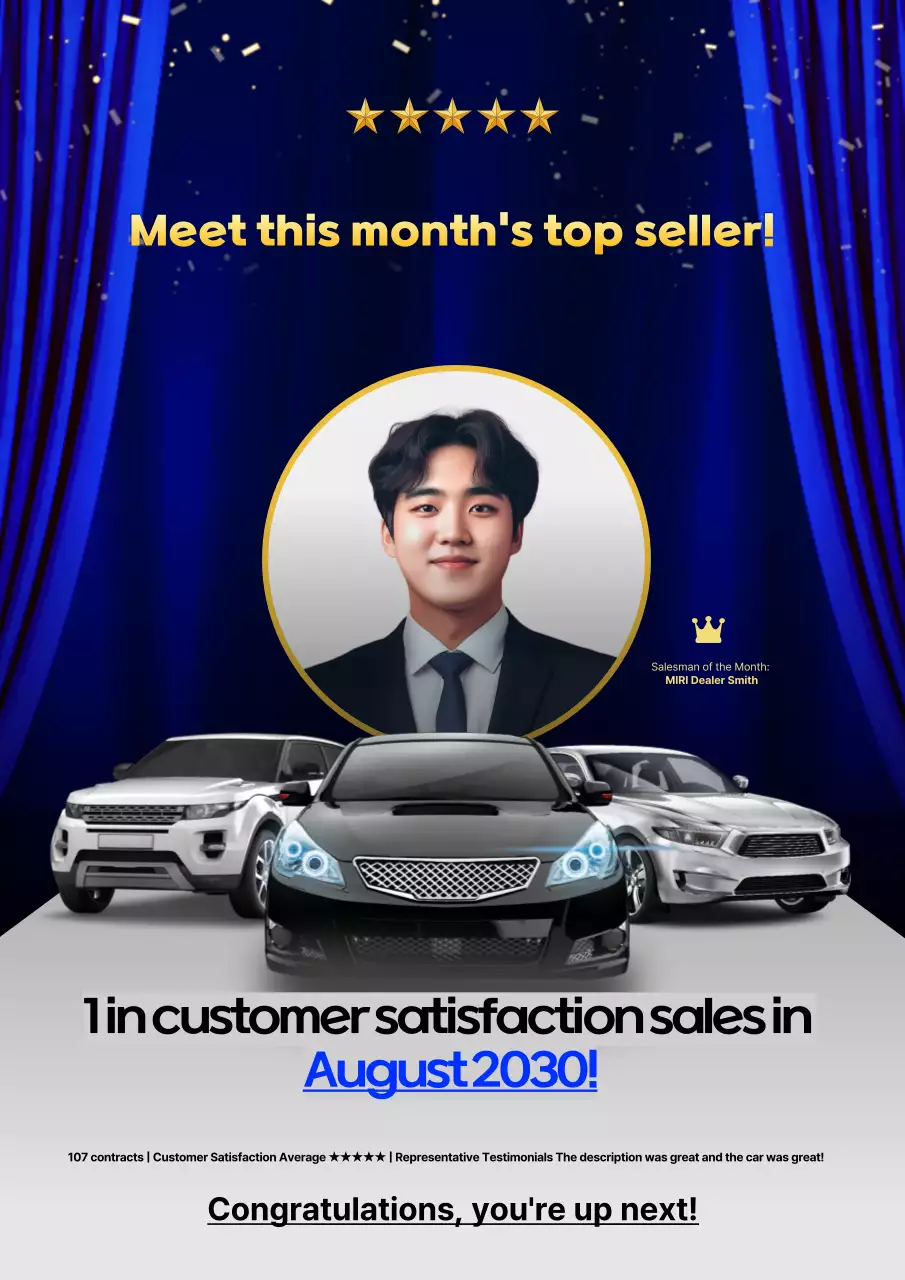 Apresentando o Carro do Mês com Destaques em Azul e Amarelo