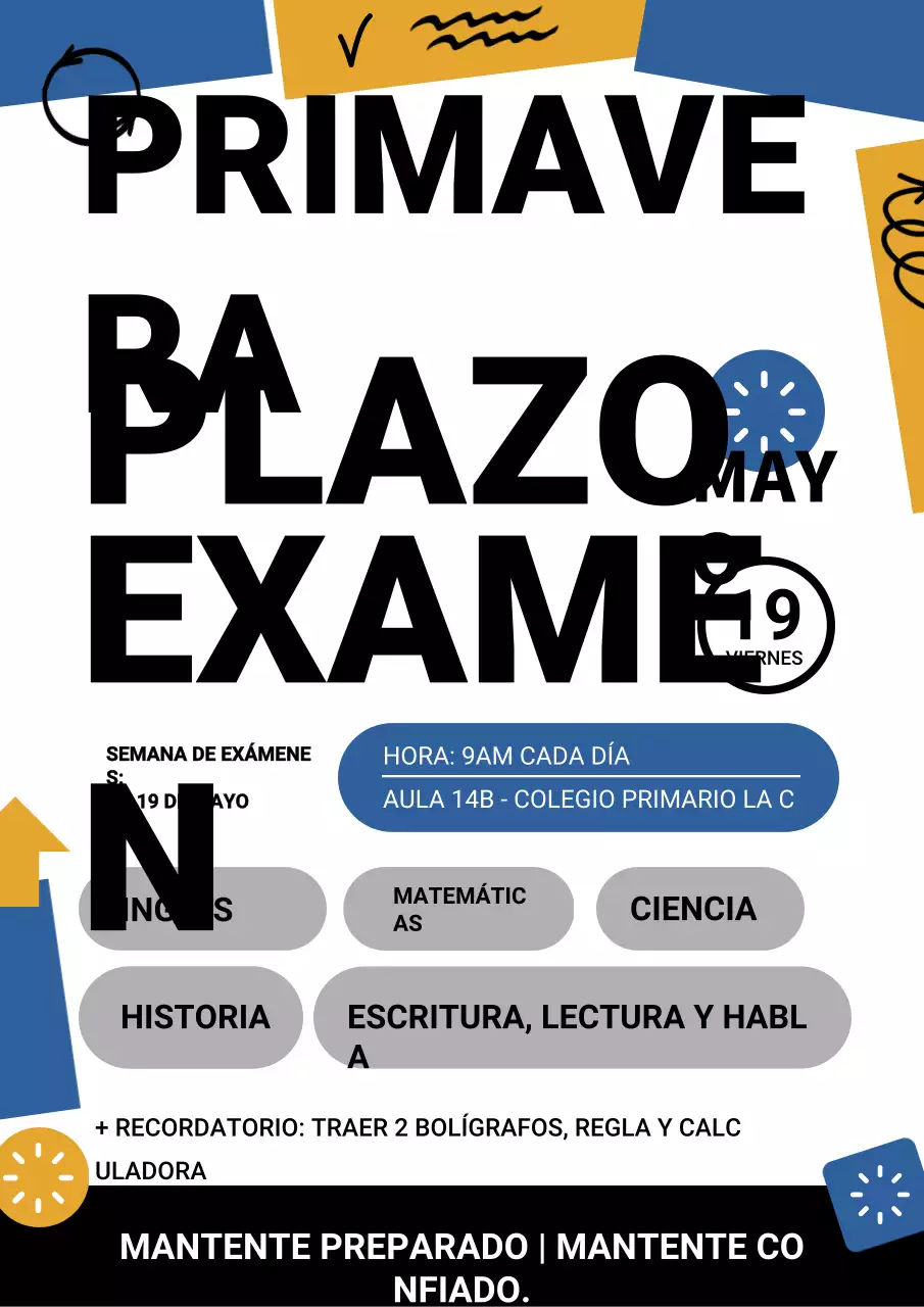 Anuncio del examen Blue Modern