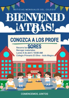 Anuncio del evento escolar Blue Retro