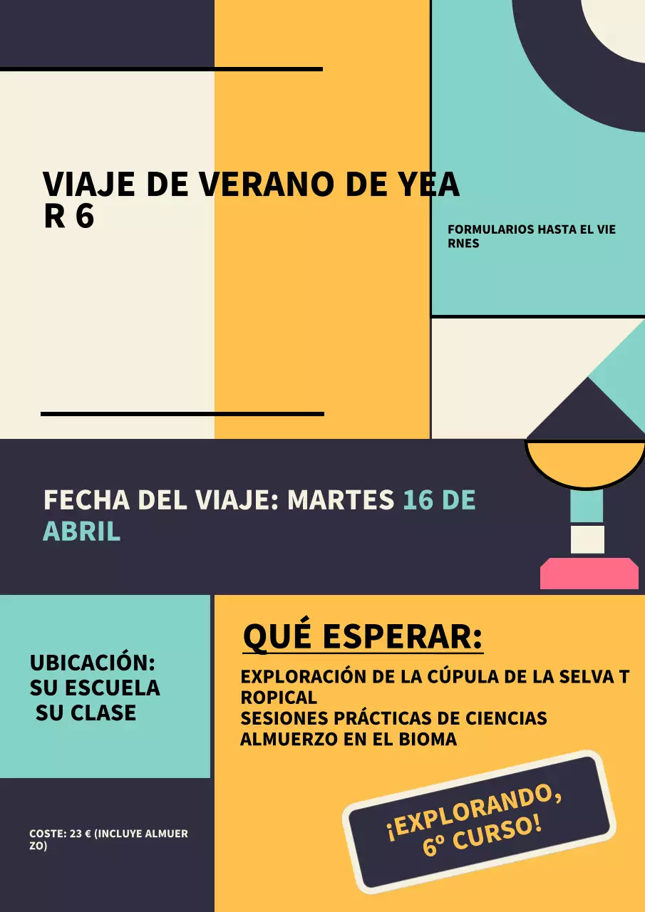 Anuncio de la escuela moderna Teal