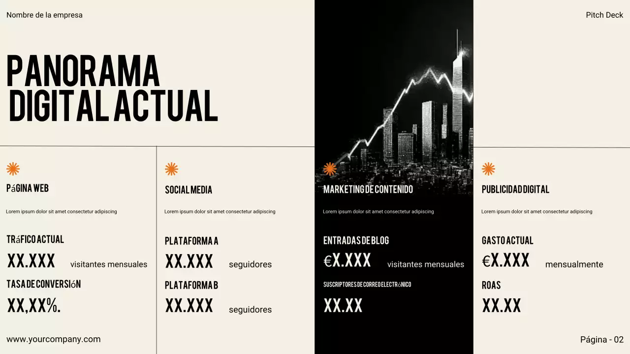 Presentación empresarial moderna en negro