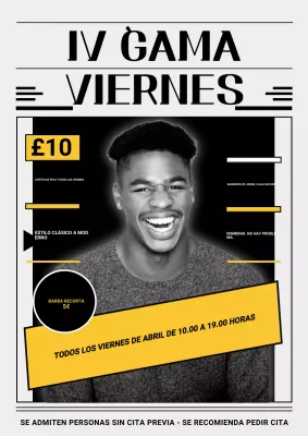 Promoción de barbería retro negra