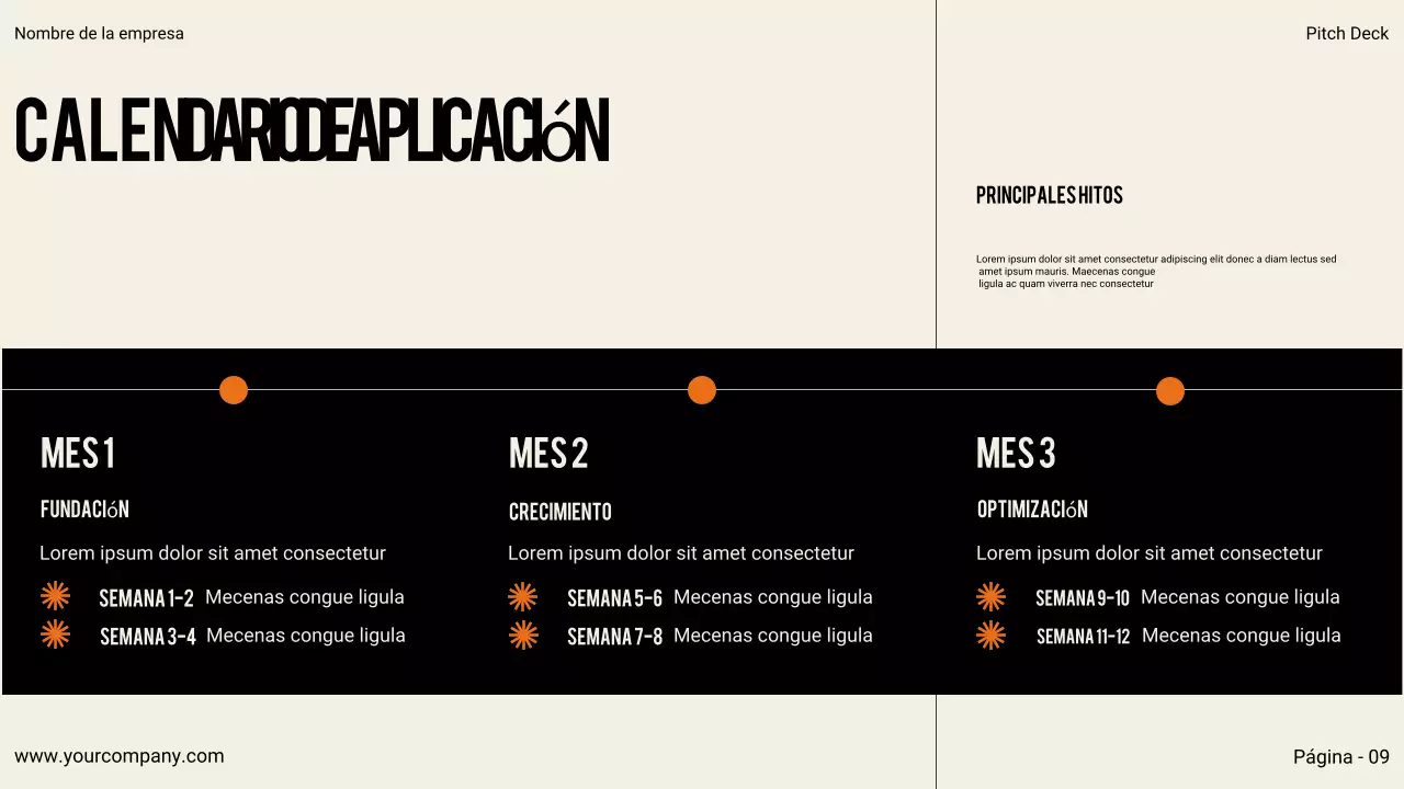 Presentación empresarial moderna en negro