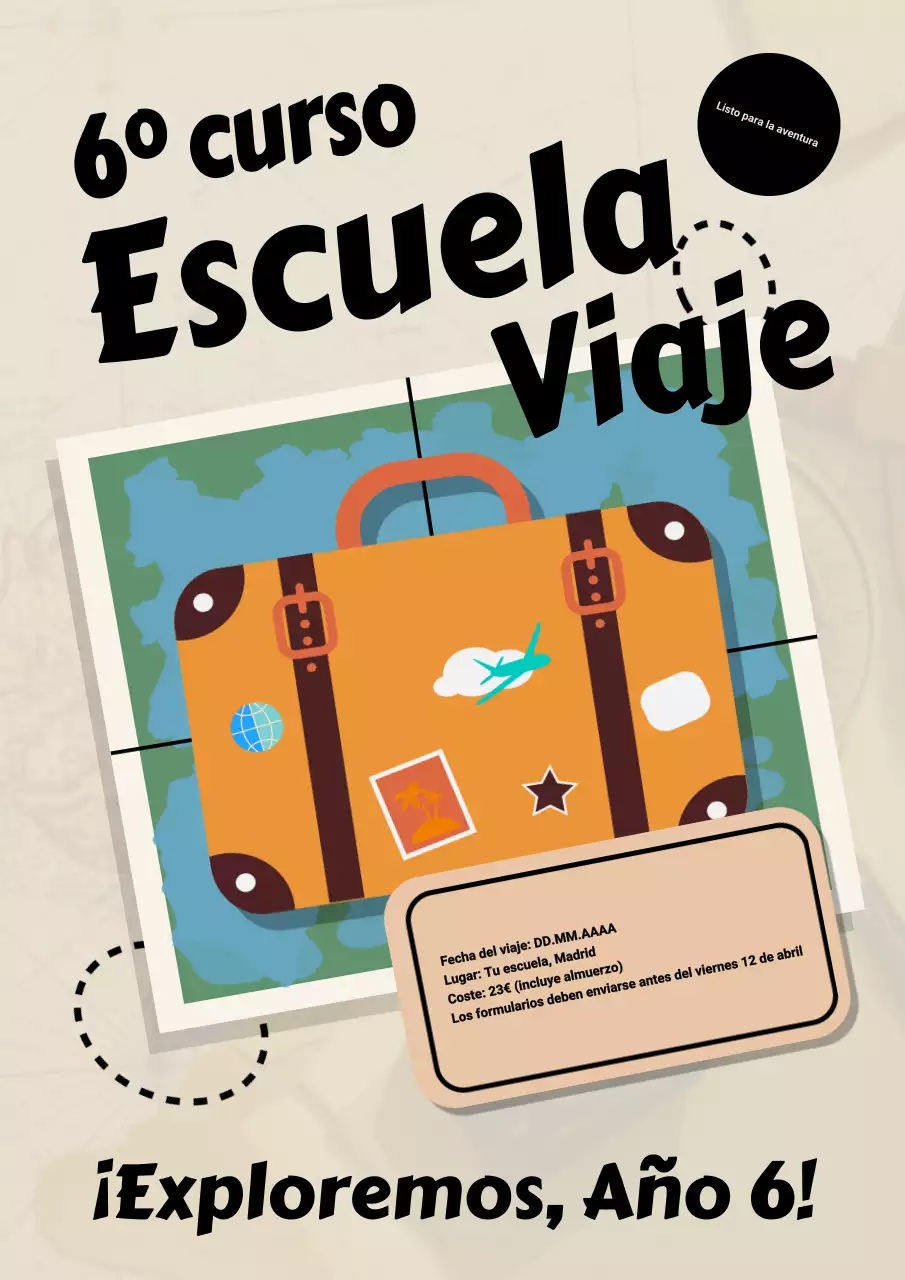 Anuncio de evento escolar retro beige