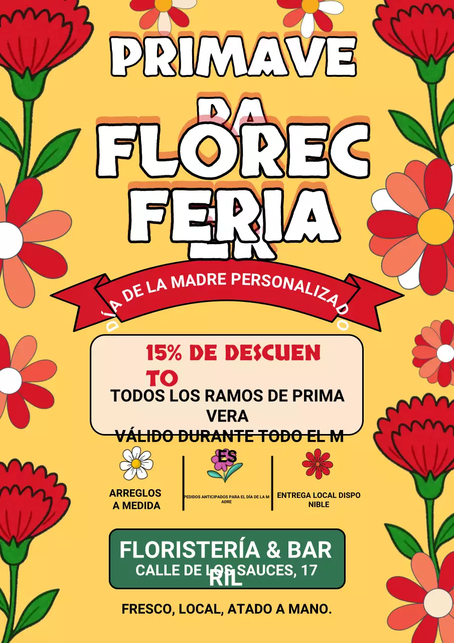 Promoción de primavera con flores amarillas