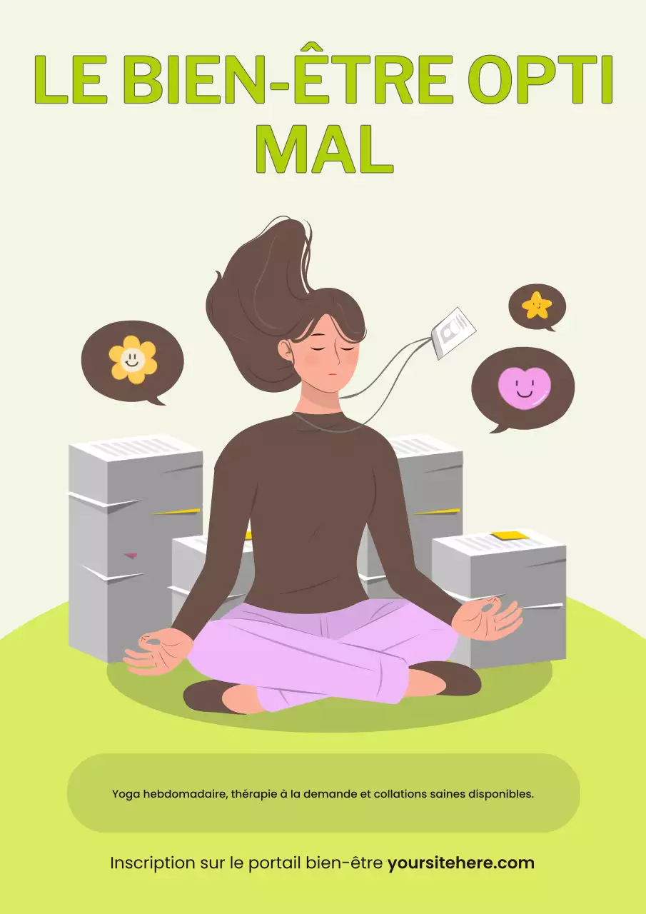 Affiche illustrative verte du programme de bien-être au travail