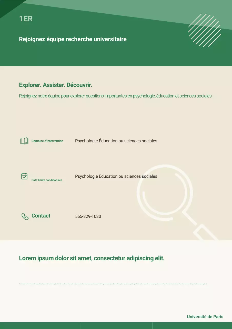 Affiche de recrutement pour l'éducation verte et moderne