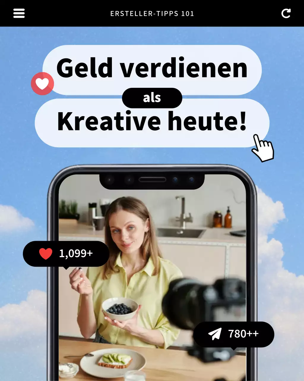 Blauer und schwarzer moderner UI-UX-Creator-Tipps-Karussell-Instagram-Beitrag