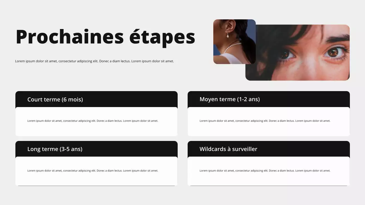 Présentation de l'aperçu du marché moderne et audacieux beige et noir