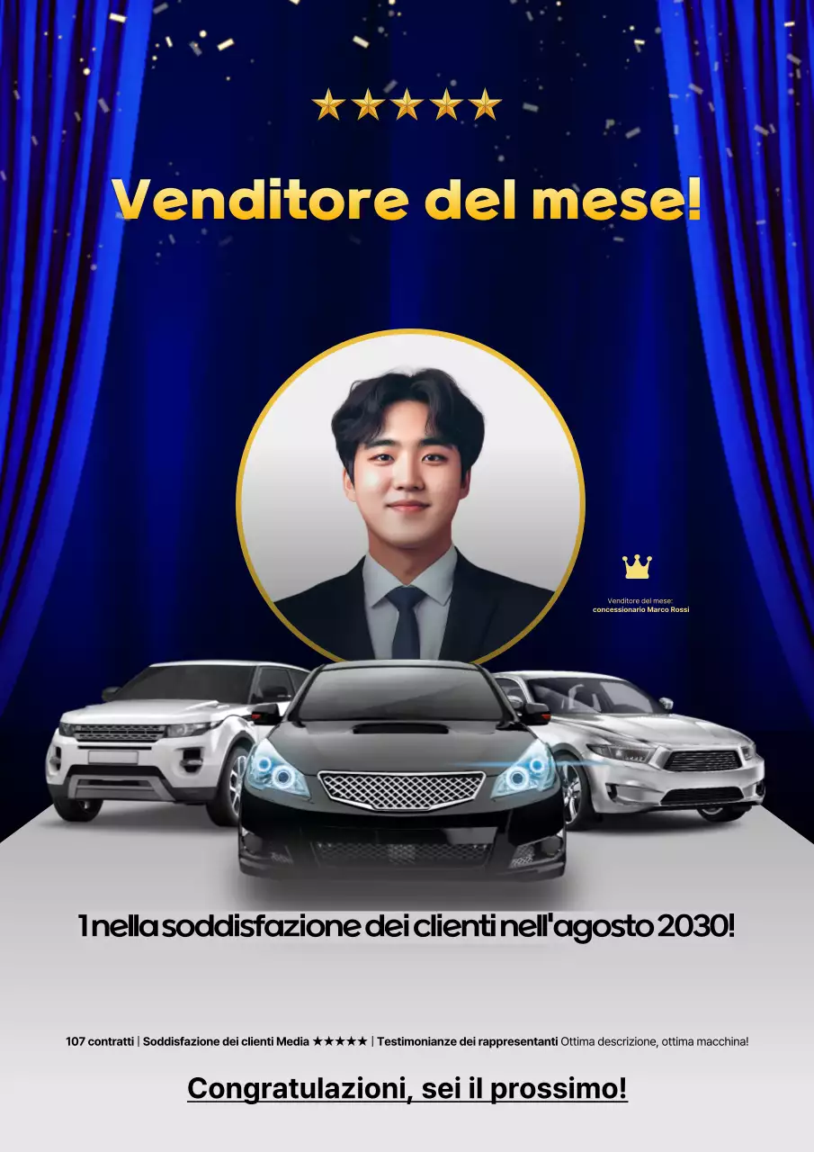 Vi presentiamo l'auto del mese con dettagli blu e gialli