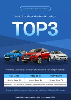 Promozione auto moderna blu