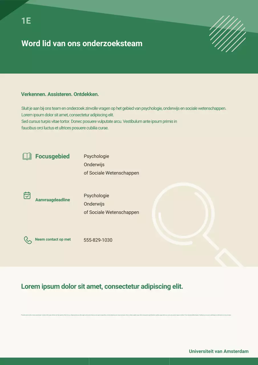 Wervingsposter voor Groen Modern Onderwijs
