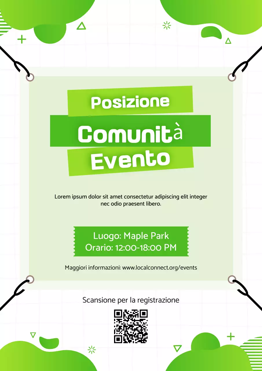 Manifesto di invito all'evento della comunità moderna verde