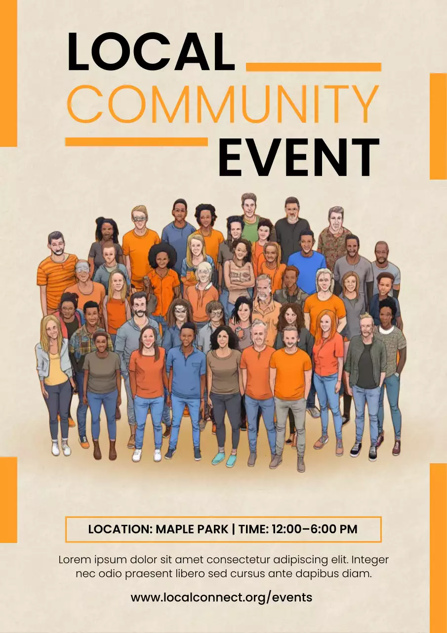 Orange and Beige Local Community Event Announcement Poster