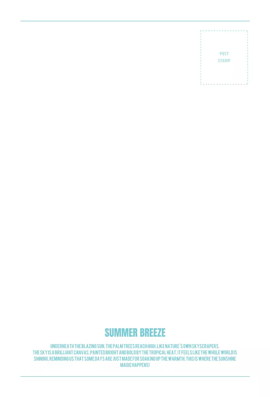 하늘색 트로피칼 여름 포스터